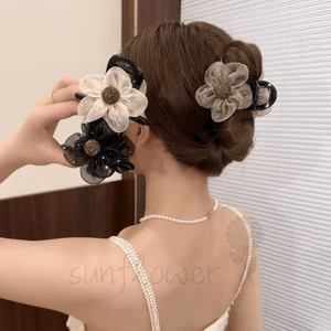 Kẹp tóc đuôi ngựa bằng lưới đính đá