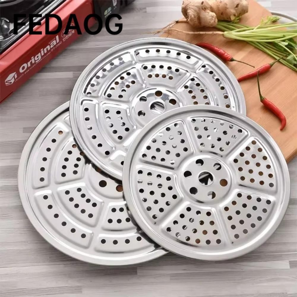 Tấm hấp nồi hơi FEDAOG, ngăn hấp tiện ích nhà bếp 16-34cm, Giá nồi cơm điện hấp tròn bằng thép không gỉ bền bỉ