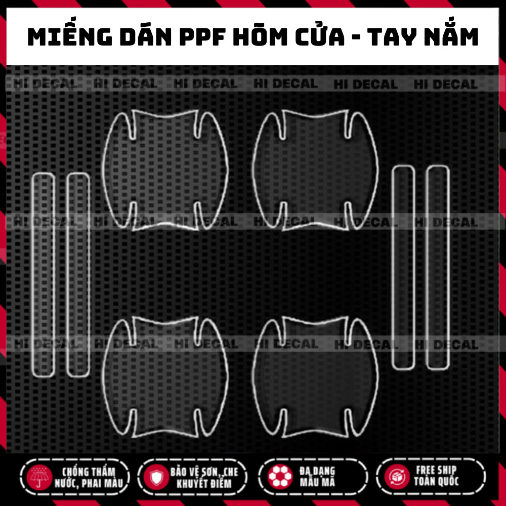 Miếng PPF dán hõm cửa, tay nắm ô tô, tem PPF tay nắm cửa bảo vệ chống xước