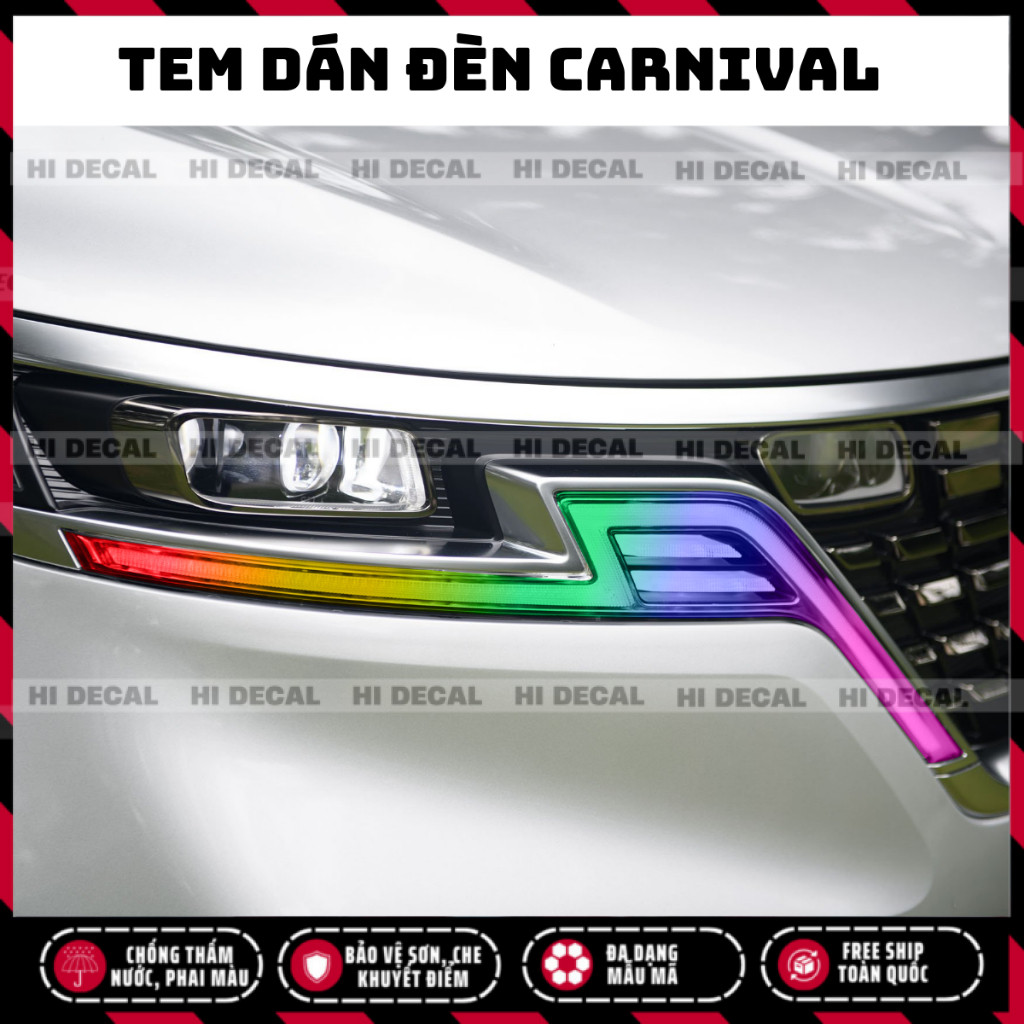 Tem đèn Carnival,  decal dán đèn Carnival trang trí chống thấm nước, bền màu