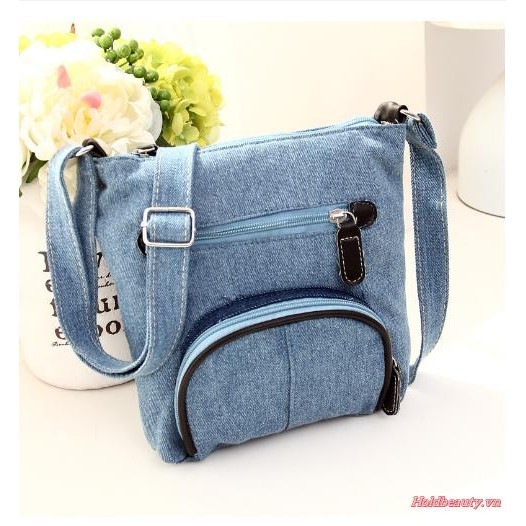 Túi Đeo Chéo Denim Nhiều Ngăn Thời Trang Cho Nữ