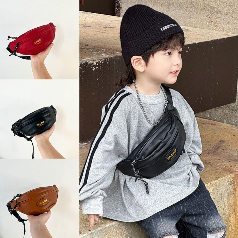 Túi đeo ngực SNUGHOUSE, Túi trẻ em bằng da có dây kéo, Túi đeo vai thể thao chống nước dung tích lớn