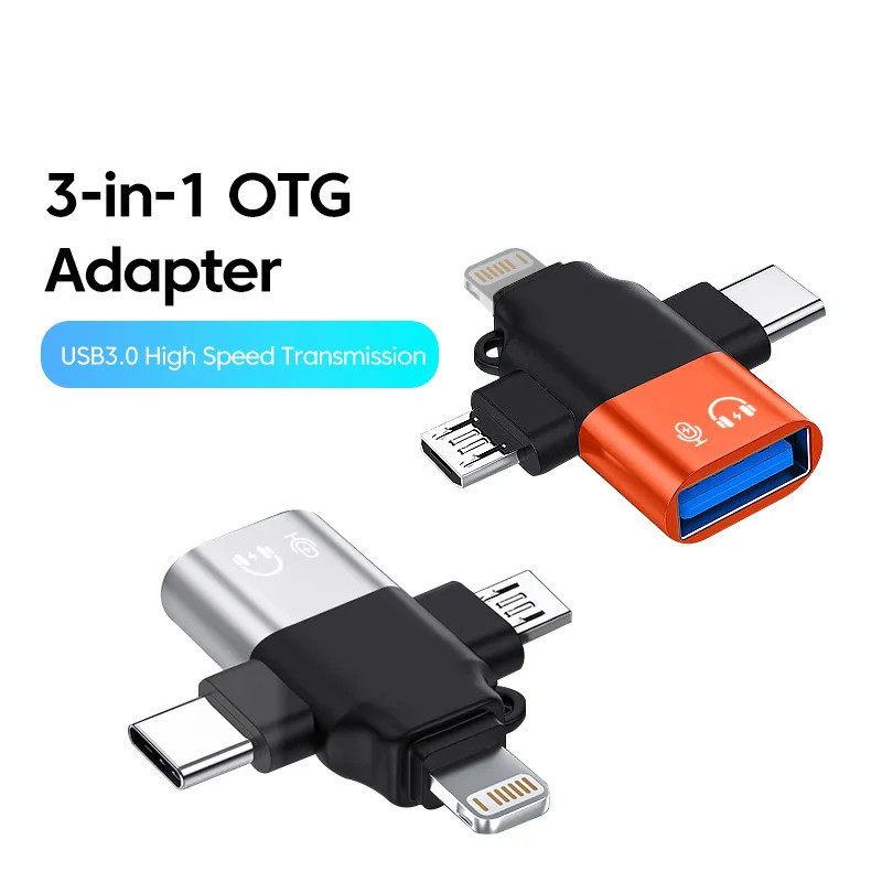 Bộ chuyển đổi Twitch 3 trong 1 USB 3.0 sang Type C OTG lOS Micro Type C ...