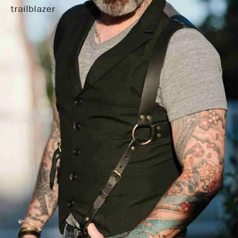 Trailblazer Nam Suspender Thắt Lưng Thời Trang Nam Suspender Dây Treo Dây Da Mới