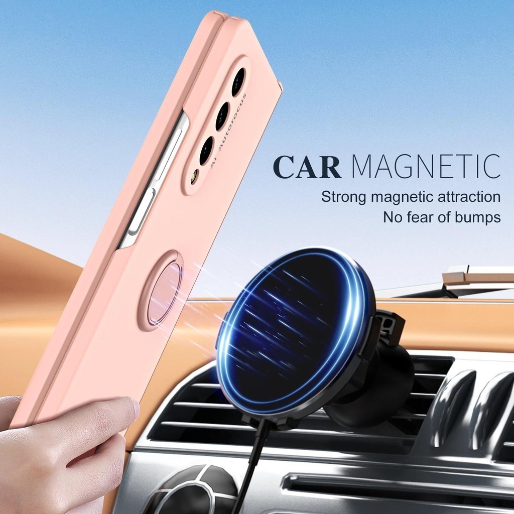 Dành Cho Samsung Galaxy Z Fold 7 5 Ốp Lưng Bản Lề Giáp Từ Gấp 4 3 2 Ngón Tay Giá Đỡ Xe 360 Toàn Bộ Bảo Vệ Chống Sốc