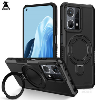 Dành cho OPPO Reno 7 4G / Reno 8 4G / F21 Pro 4G Ốp điện thoại có giá đỡ vòng PC cứng Mặt sau TPU mềm Edge Bảo vệ chống rơi cấp quân sự Vỏ mỏng chống sốc