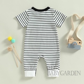 Baga-baby Bé Trai Áo Liền Quần Mùa Hè Cổ Tròn Màu Sắc Tương Phản Tay Ngắn Rompr