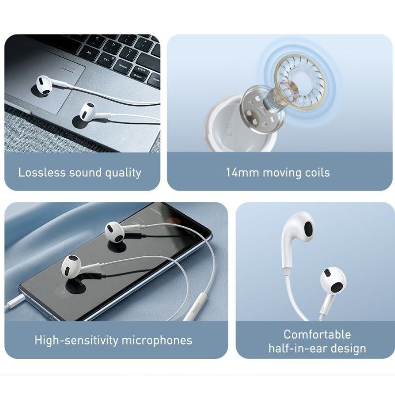 Tai nghe có dây 3.5mm Baseus encok H17 lateral in-ear wired earphone | BigBuy360 - bigbuy360.vn