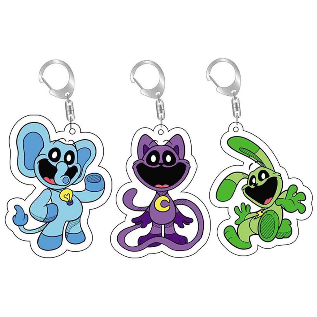 Trò Chơi Cười Critters Móc Khóa Hoạt Hình Hopscotch Catnap Bearhug Acrylic Móc Khóa Nam Nữ Ba Lô Mặt Dây Chuyền