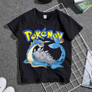 2024 Hoạt Hình Thời Trang Mùa Hè Mới Quần Áo Trẻ Em Áo Phông Pokemon Tay Ngắn Quần Áo Dành Cho Học Sinh Trung Học