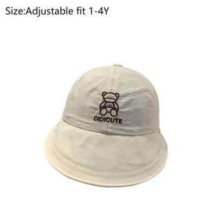 [Crush] Mũ trẻ em, Mũ che nắng bằng Cotton màu trơn, Vành lớn có thể điều chỉnh cho bé trai bé gái Bonnet mùa hè