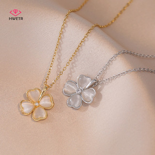 Hwetr May Mắn Bốn Cỏ Ba Lá Vòng Cổ Dành Cho Nữ Opal Hoa Mặt Dây Chuyền Vòng Cổ Thời Trang Xương Đòn Dây Chuyền Choker Cưới Trang Sức Quà Tặng Mới