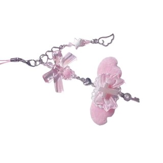 Kra Thời Trang Nơ Dây Điện Thoại Trang Trí Trái Tim Đính Hạt Điện Thoại Di Động Mặt Dây Chuyền Điện Thoại Dây Túi Quyến Rũ Cho Nữ Và Bé Gái
