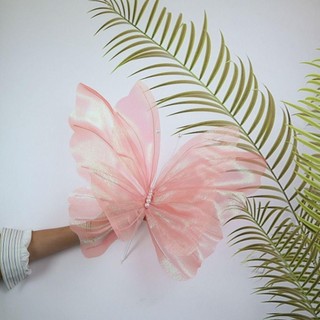CORALTIDE Bướm Nhân Tạo, Bướm Giả Ngoài Trời 50cm, Gạc Khổng Lồ Trang Trí Tiệc Cưới Đạo Cụ Chụp Ảnh Sợi Lụa Bướm