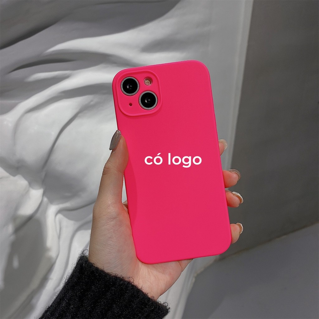 Vỏ silicon màu hồng tươi sáng cho iPhone 17 / 16 / 15 / 14 / 13 / 12 / 11 / Pro max / Plus Bảo vệ vỏ chống rơi