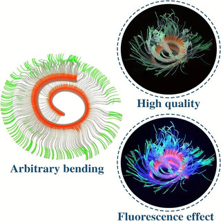 Glow-in-the-dark Silicone Biển Anemone Mô Phỏng San Hô, Trang Trí Bể Cá Dạ Quang Cho Cảnh Quan Bể Cá