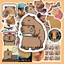 Hộp 25 Miếng Dán Sticker HÌNH CHUỘT LANG CAPYBARA - Chống Thấm Nước Trang Trí laptop, vali - NSX Gì Cũng In - GÌ CŨNG IN