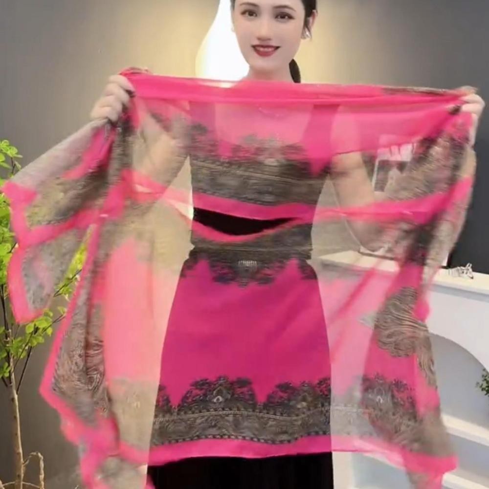 Khăn choàng HOBBYIN chống nắng, chất liệu voan mềm mại, đa màu sắc, phù hợp đi biển và thời trang dạ hội xuân-hè-thu