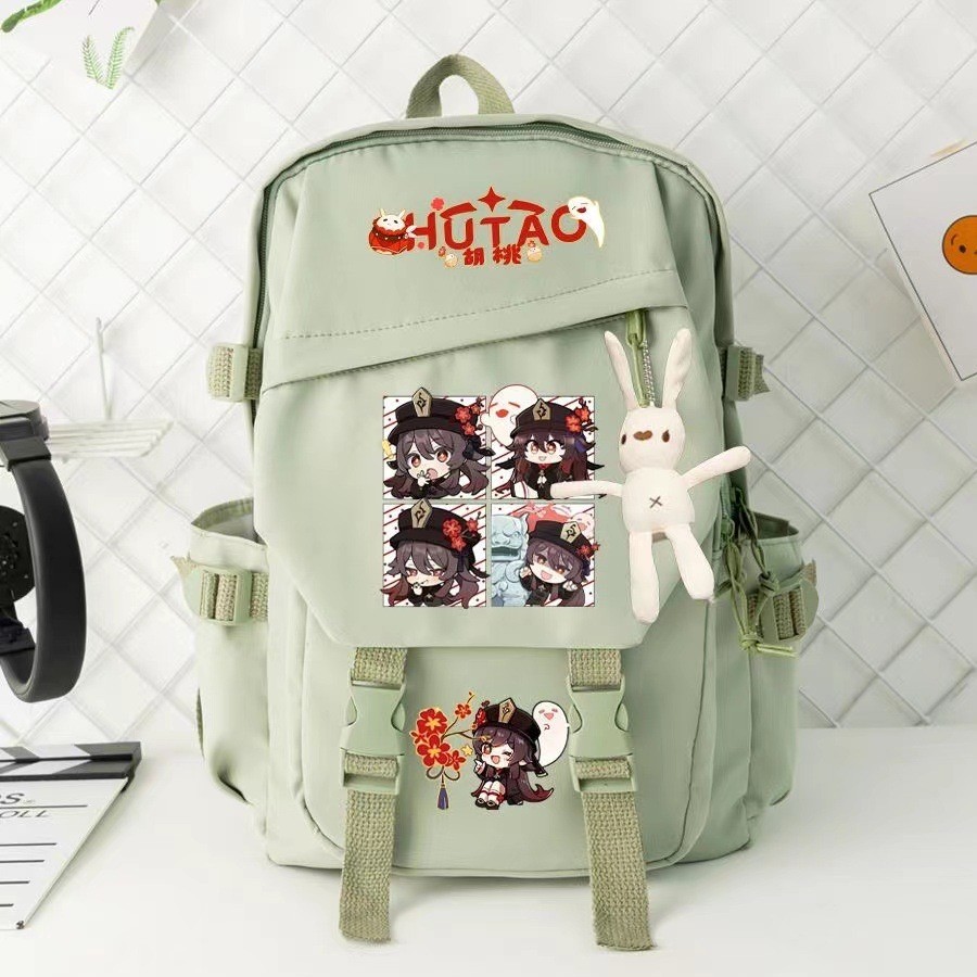 YT2 Genshin Impact Hu Tao Ba Lô Dành Cho Học Sinh Dung Tích Lớn Thoáng Khí Đa Năng Nữ Anime Hoạt Hình Schoolbag T