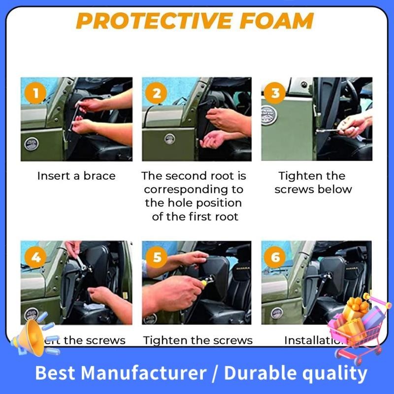 Cửa Tắt Gương Cho Xe Jeep Wrangler CJ YJ TJ JK JL & Không Giới Hạn, Rộng Hơn Gương Chiếu Hậu Cửa Vuông Bên Bản Lề Gương