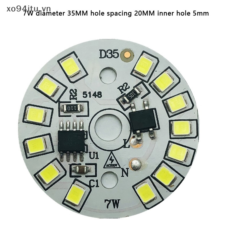 Xoitu Bóng Đèn AC 220V Downlight Chip Đèn Pha Bóng Đèn LED Miếng Dán Đèn SMD Tấm Mô Đun Tròn Tấm Nguồn Sáng VN