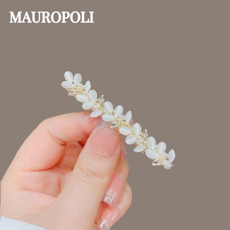 Mauropoli [Sẵn Sàng] Kẹp Tóc Tai Lúa Mì Opal Tính Khí Phù Hợp Tất Trận Đấu Mỏ Vịt Niche Độc Đáo Cao Cấp Phụ Kiện Bên Nữ