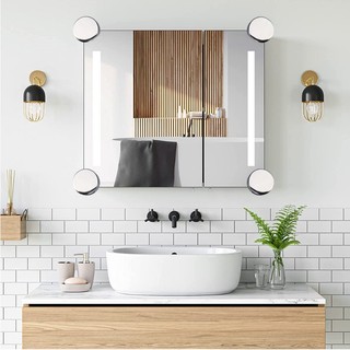 Mini Tròn Hợp Kim Kẽm Treo Tường Gương Cố Định Kẹp Phòng Khách Kính Giữ Khóa Nhà Di Động Không Khung Gương Gắn Giá Đỡ