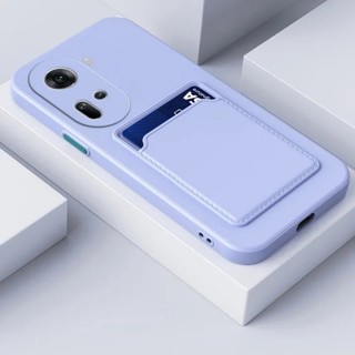 Ốp Điện Thoại Silicon Lỏng Có Thiết Kế Khe Cắm Thẻ Và Vỏ Bảo Vệ Camera Cho OPPO Reno 11 5G 10 8 Pro Plus 8T 7 7Z 8Z A38 A58 A78 A98 4G 5G Ốp Lưng
