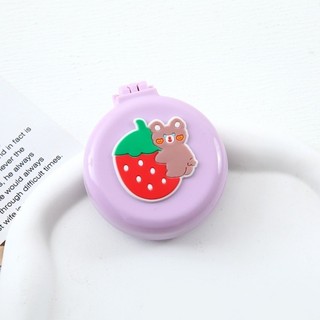 Gương mini kèm lược massage họa tiết hoạt hình dễ thương. Gương tròn mini gấp gọn kèm lược tiện lợi