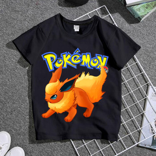 2024 Hoạt Hình Thời Trang Mùa Hè Mới Quần Áo Trẻ Em Áo Phông Pokemon Tay Ngắn Quần Áo Dành Cho Học Sinh Trung Học