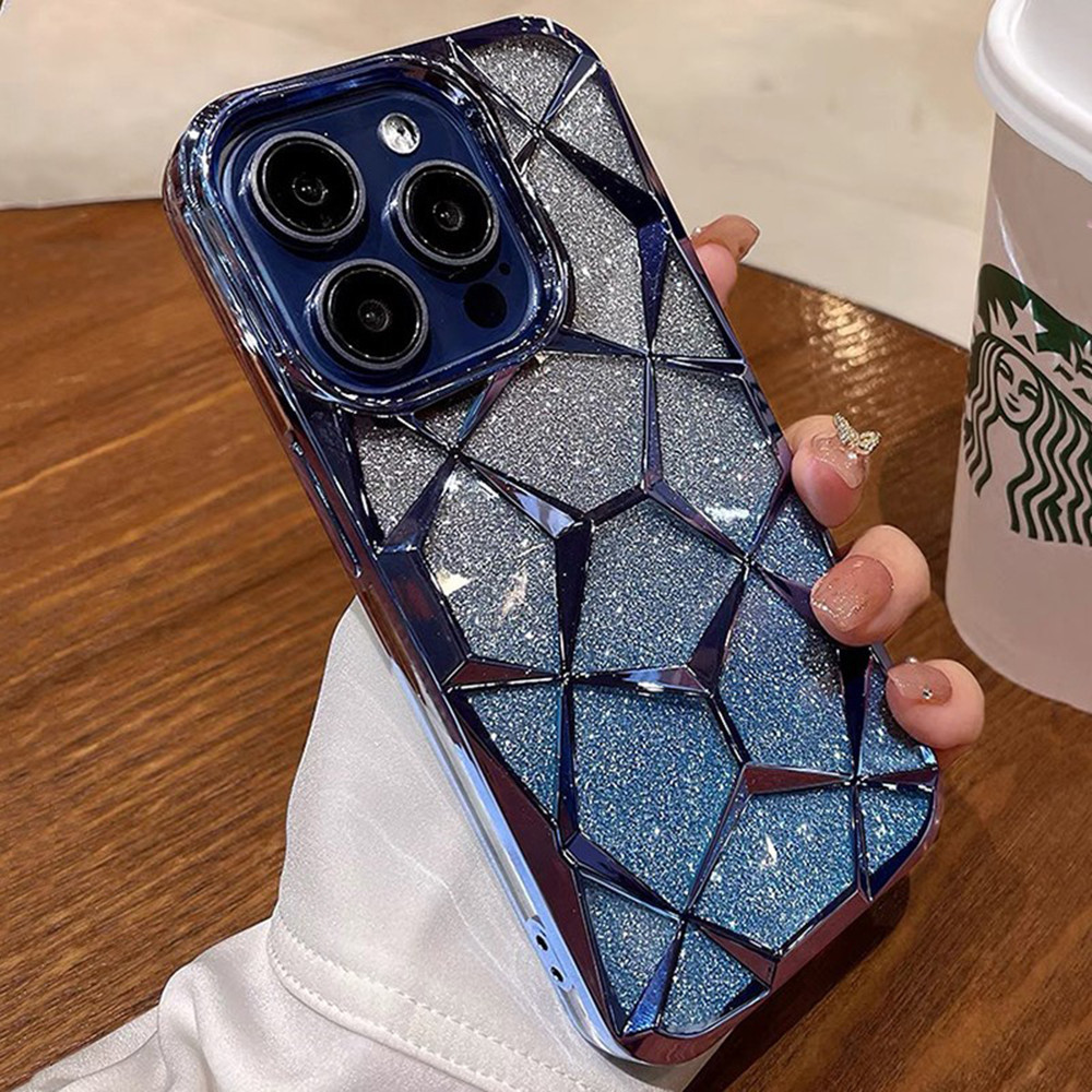 Ốp Điện Thoại Mạ Khối Nước Màu Bạc Tương Thích Cho iPhone 17 Pro Max 16 Plus 15 14 13 12 11 Pro Max Vỏ Bảo Vệ Toàn Diện Chống Sốc