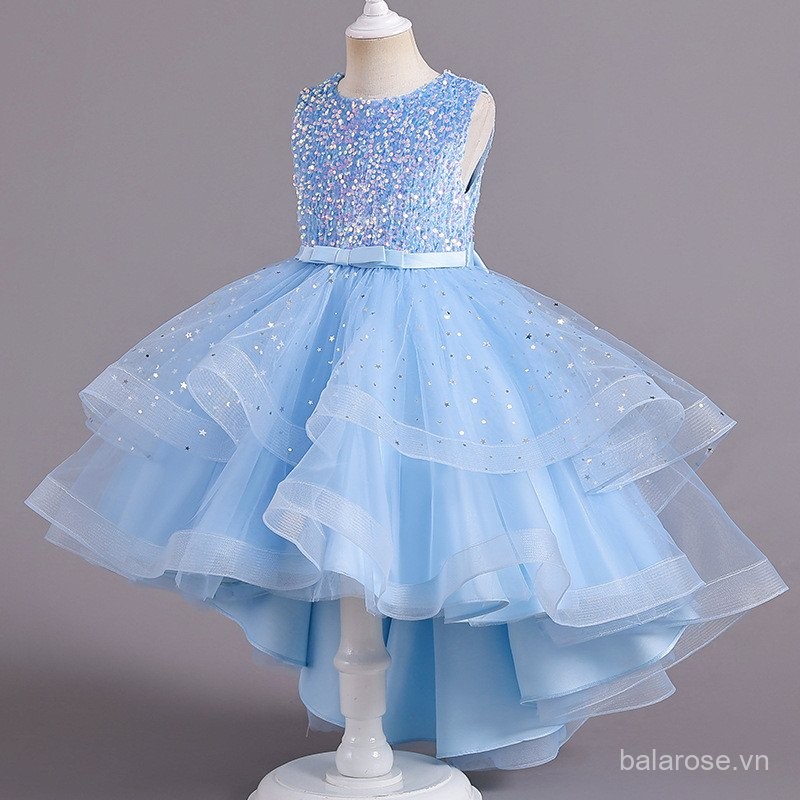 Đầm công chúa cho bé gái Đầm váy cưới hoa cho bé gái váy dạ hội biểu diễn Piano sàn Catwalk cho trẻ em váy dạ hội