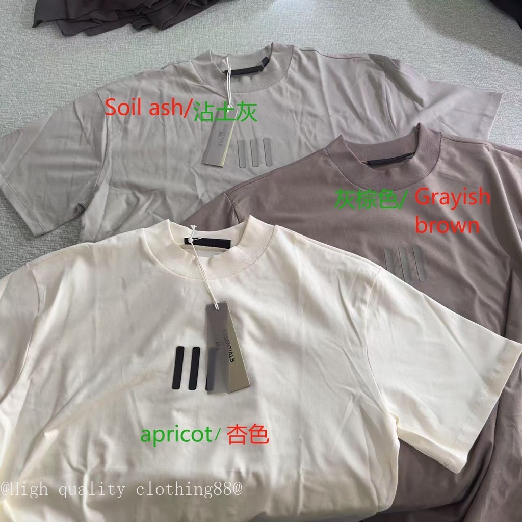 Áo thun ngắn tay FEAR OF GOD cổ cao, thiết kế ba chiều dọc, nhãn đen