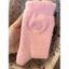 IAPPORTUNIA Vớ lông cừu chồn, Tất Cashmere siêu mềm hình mèo dễ thương, Màu trơn ấm áp mùa đông nhung san hô sang trọng tất nữ