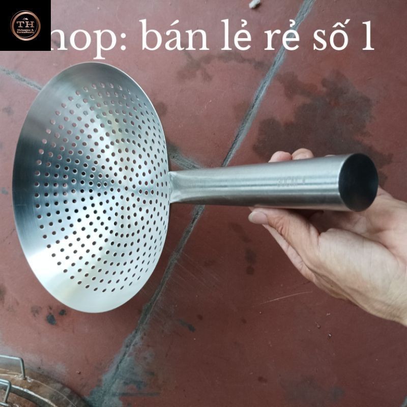 Vợt inox lỗ cỡ size 24cm , 26cm , 28cm , 30cm đường kính loại dày đẹp ...