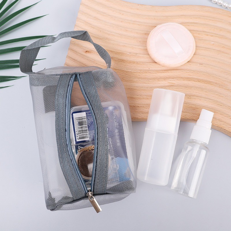 [Đặc sắc] Túi đựng đồ vệ sinh - Túi đựng đồ lưới - Dụng cụ trang điểm - Hộp đựng bút mỹ phẩm - Ins, Nylon, Dung tích cao, Chống bụi, Cầm tay - Túi đựng đồ - Phụ kiện du lịch