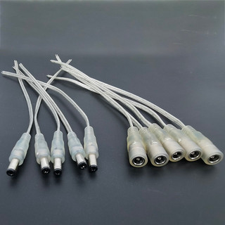 Bộ chuyển đổi nguồn DC Nam Nữ trong suốt 0,2m Cáp mở rộng đuôi lợn 5,5x2,1mm 5v 12V Đầu nối 20AWG 5A Dây cho đèn LED dải F @ VN