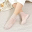 YUJINI 1 Đôi Tất Ruffle Vô Hình, Tất Cotton Ren Hoa Trong Suốt, Tất Lưới Chống Trơn Trượt Thời Trang Mắt Cá Chân Nữ