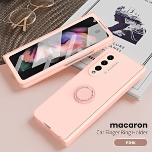 Dành Cho Samsung Galaxy Z Fold 7 5 Ốp Lưng Bản Lề Giáp Từ Gấp 4 3 2 Ngón Tay Giá Đỡ Xe 360 Toàn Bộ Bảo Vệ Chống Sốc