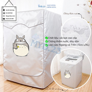 Áo trùm máy giặt Myd.23 Chất liệu vải bạt cao cấp loại dày đẹp họa tiết Toroto  cửa Ngang, Trên L -XL