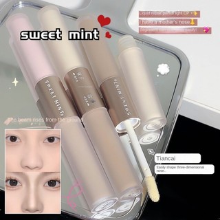 Sweet Mint Double Head Highlight Bronzer, Contour Brighten Complexion Sửa đổi đường viền mặt Nature Lasting Water Proof
