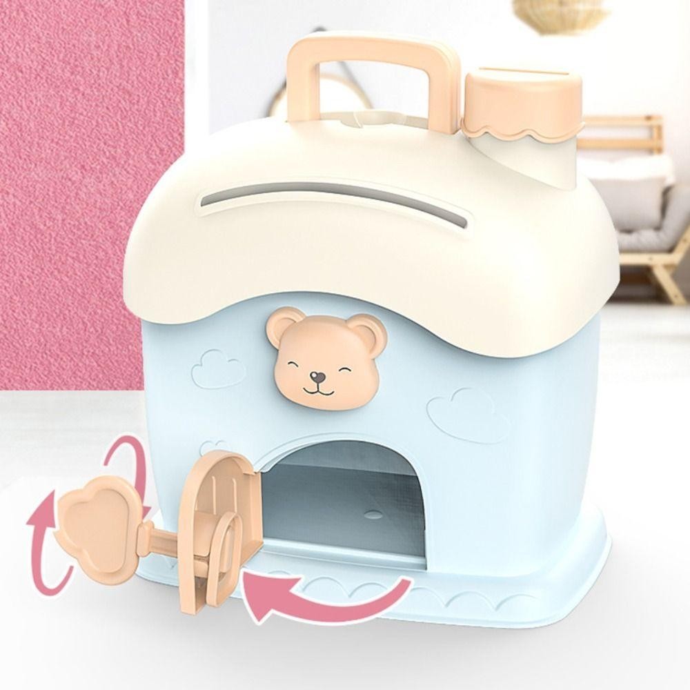 Hộp Đựng Tiền KEYRA, Hộp Đựng Tiền Mặt Ngôi Nhà Nấm Di Động, Khóa Chìa Khóa An Ninh Sáng Tạo Nhựa Heo Đất Trẻ Em Người Lớn