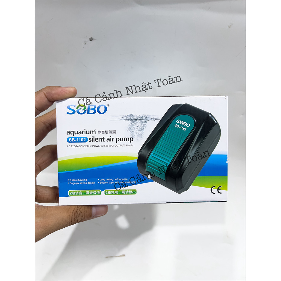 Máy Sủi Oxy Siêu Êm Sobo 1102 1 Vòi 3,5w Cho Bể Cá Cảnh