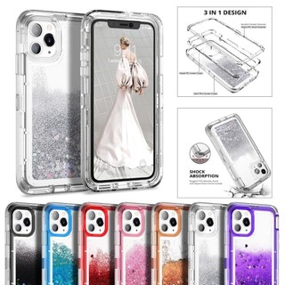 8 Màu Mới 3 Trong 1 Bảo Vệ Nhiệm Vụ Chống Sốc Giáp Ốp Lưng Điện Thoại IPhone 16 15 14 13 12 Pro Max Promax 16 Plus Bao Trong Suốt Lấp Lánh Quicksand Vỏ Điện Thoại PC TPU