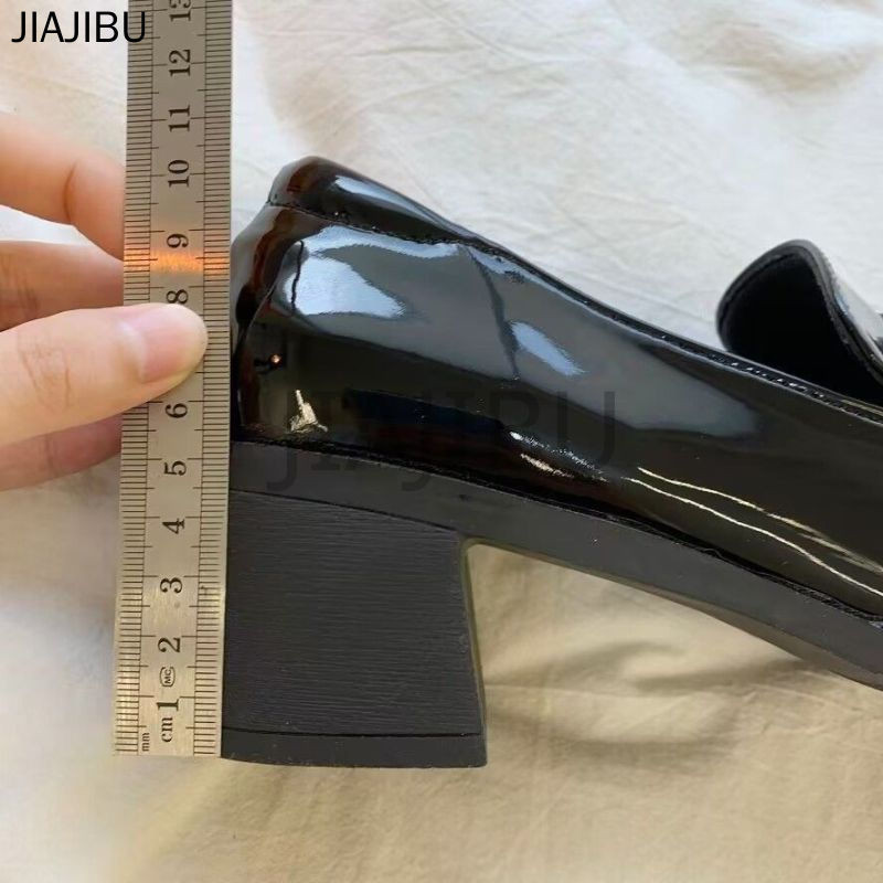 Size 35-43 Giày Đồng Phục JK Của Nhật Giày Nữ Cỡ Lớn Giày Da Bóng Màu Đen Giày Da Cao Gót Phong Cách Anh Quốc 42 Plus Size Women's Shoes Giày Da Học Sinh Giày Công Chúa Gót Dày Màu Trắng Korean Fashion Platform Mary Jane Shoes Cute Round Toe Lolita Shoes