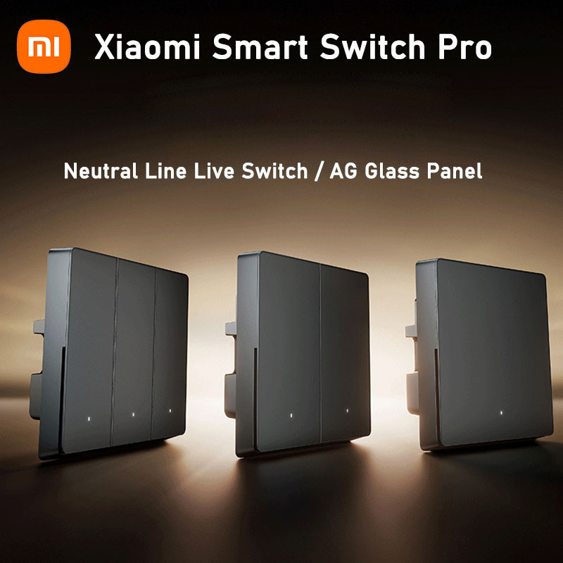 Công tắc thông minh Xiaomi Pro Công tắc tường không dây Dây trung tính Công tắc trực tiếp AG Bảng kính để điều khiển ứng dụng Liên kết nhà thông minh
