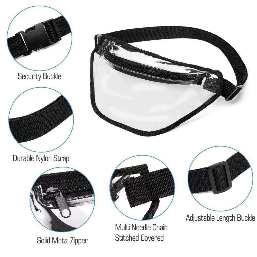 Túi HOBBYIN Fanny Pack, Túi đựng điện thoại PVC chống thấm nước, có dây đeo thắt lưng trong suốt Gói thắt lưng nổi trong suốt
