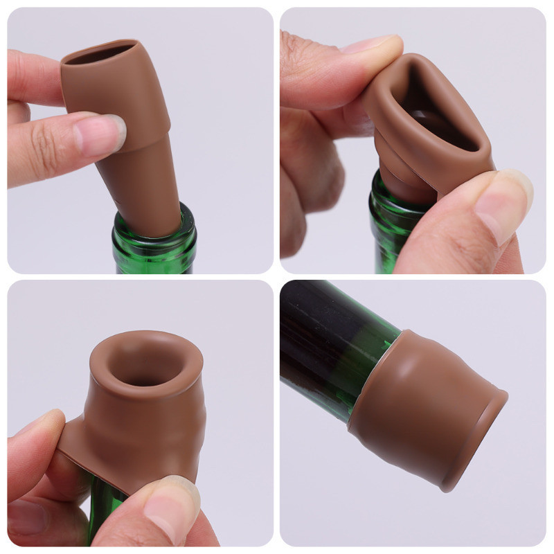 Nút chặn rượu đa năng - Nút chặn rượu vang nút đảo ngược bằng silicon - Để bảo quản bia, rượu sâm panh - Nắp chai đa chức năng - Giữ tươi, chống bụi - Để uống hàng ngày