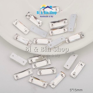 Đá Kết Pha Lê Chữ Nhật Dài Dùng Trang Trí, Đính Kết Trang Phục, Làm Phụ Kiện Thời Trang