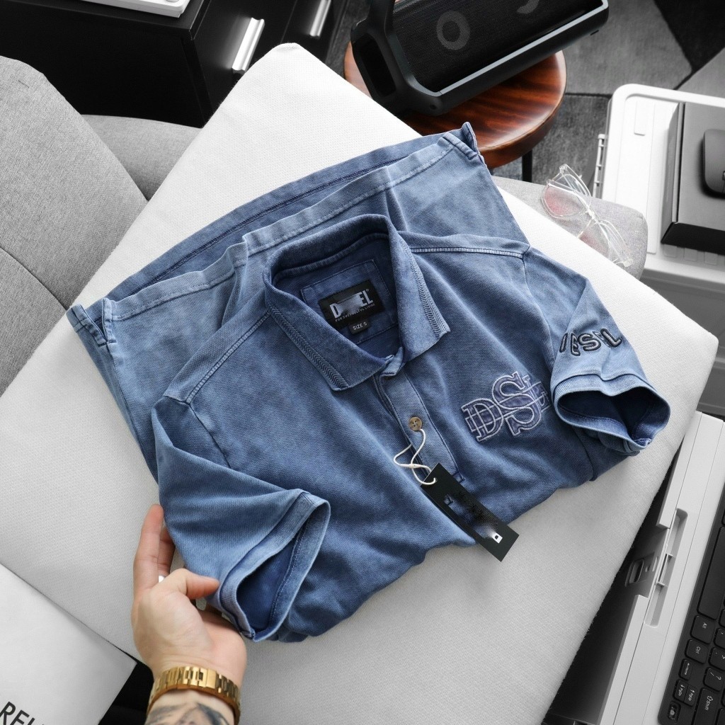 Áo thun polo D.I.E.S.E.L wash acid_tactical_dã ngoại